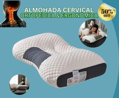 Almohada cervical de soporte ortopédico, antibacteriana 3D